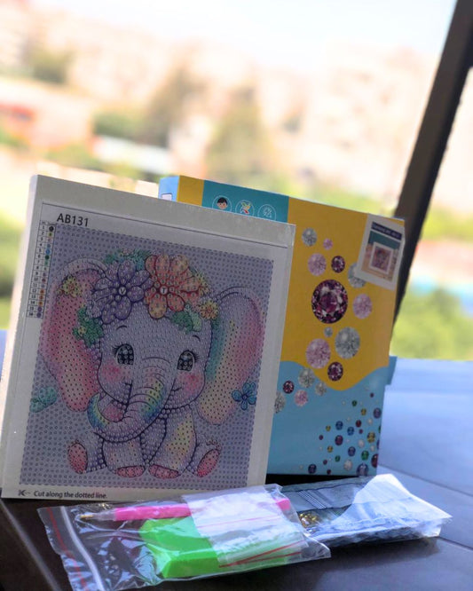 Cute Elephant With Frame - 18x18cm