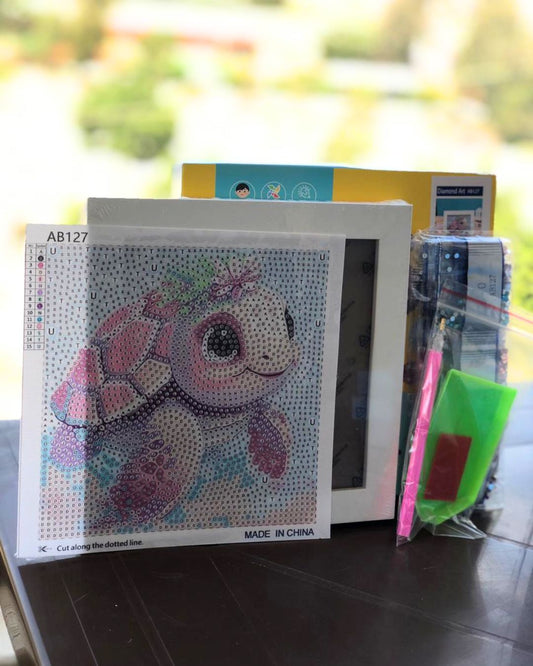 Cute Turtle With Frame - 18x18cm