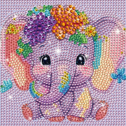 Cute Elephant With Frame - 18x18cm