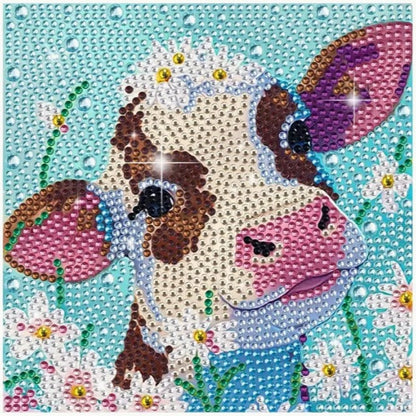 Cute Cow With Frame - 18x18cm