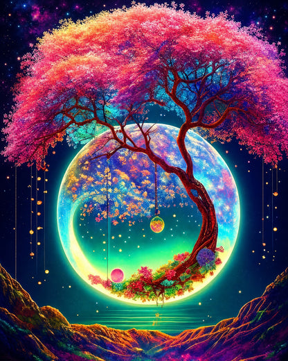 Flying tree moon 40x50cm