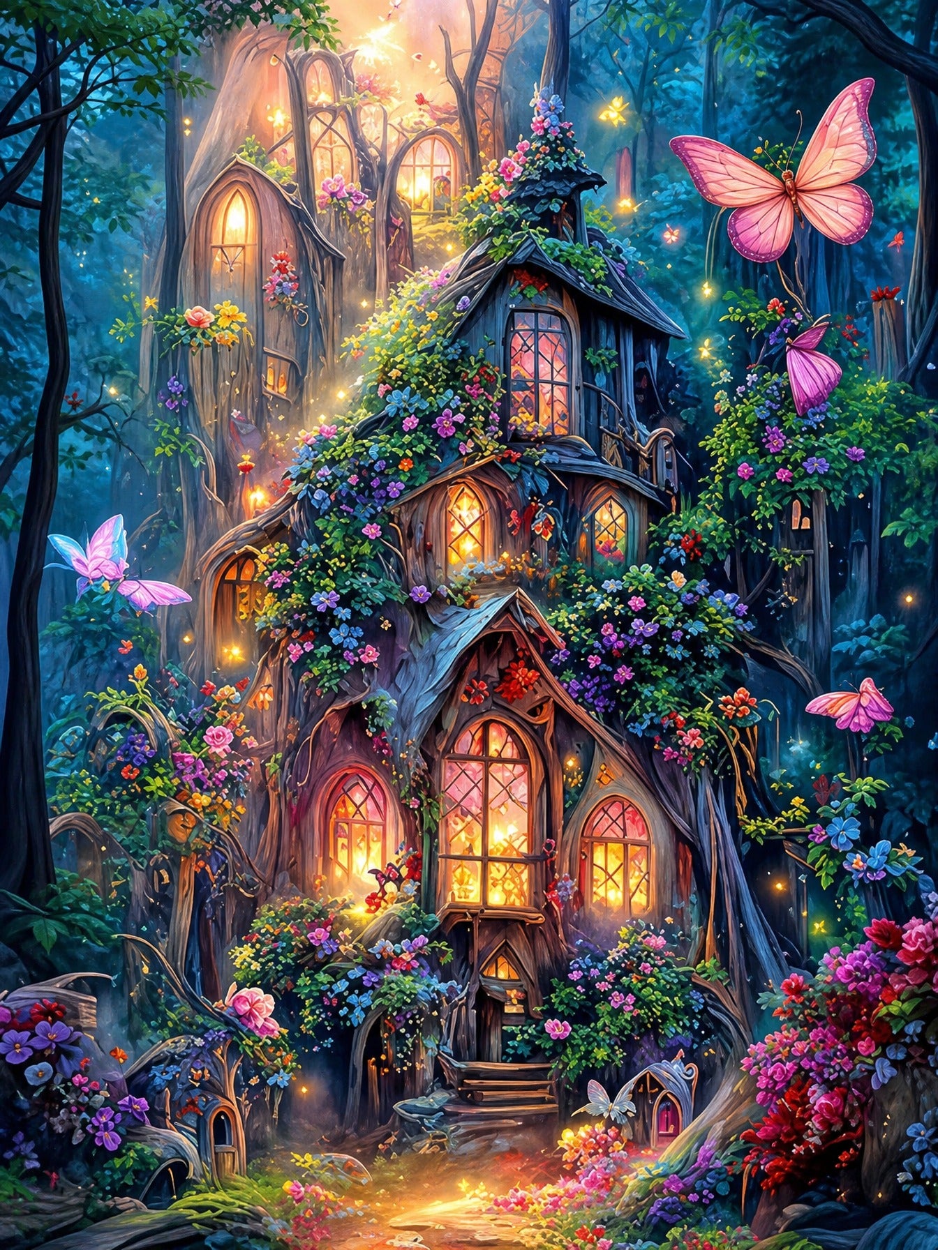Forest house 30x40cm