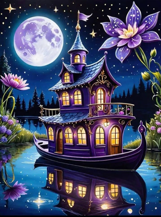 Purple Ship- 30x40cm