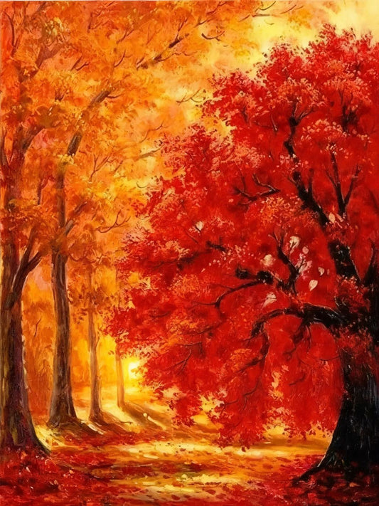 Red Fall Tree - 30x40cm