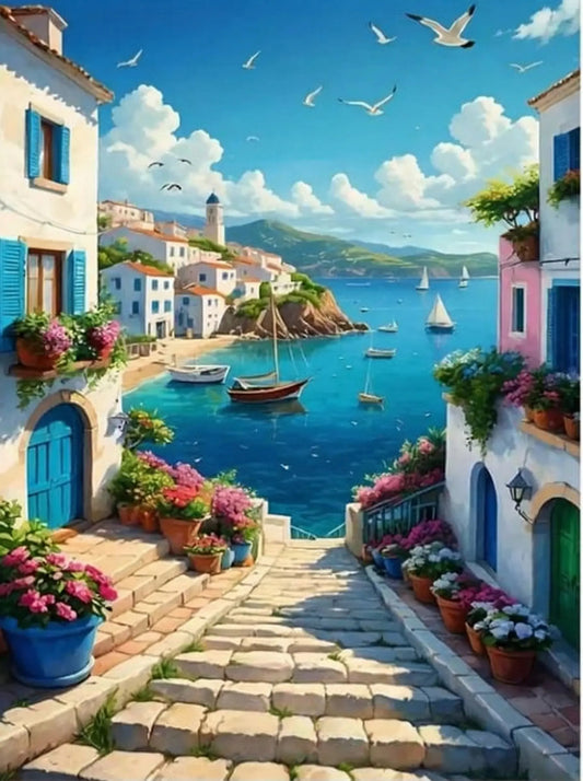 Stairs Village - 30x40cm