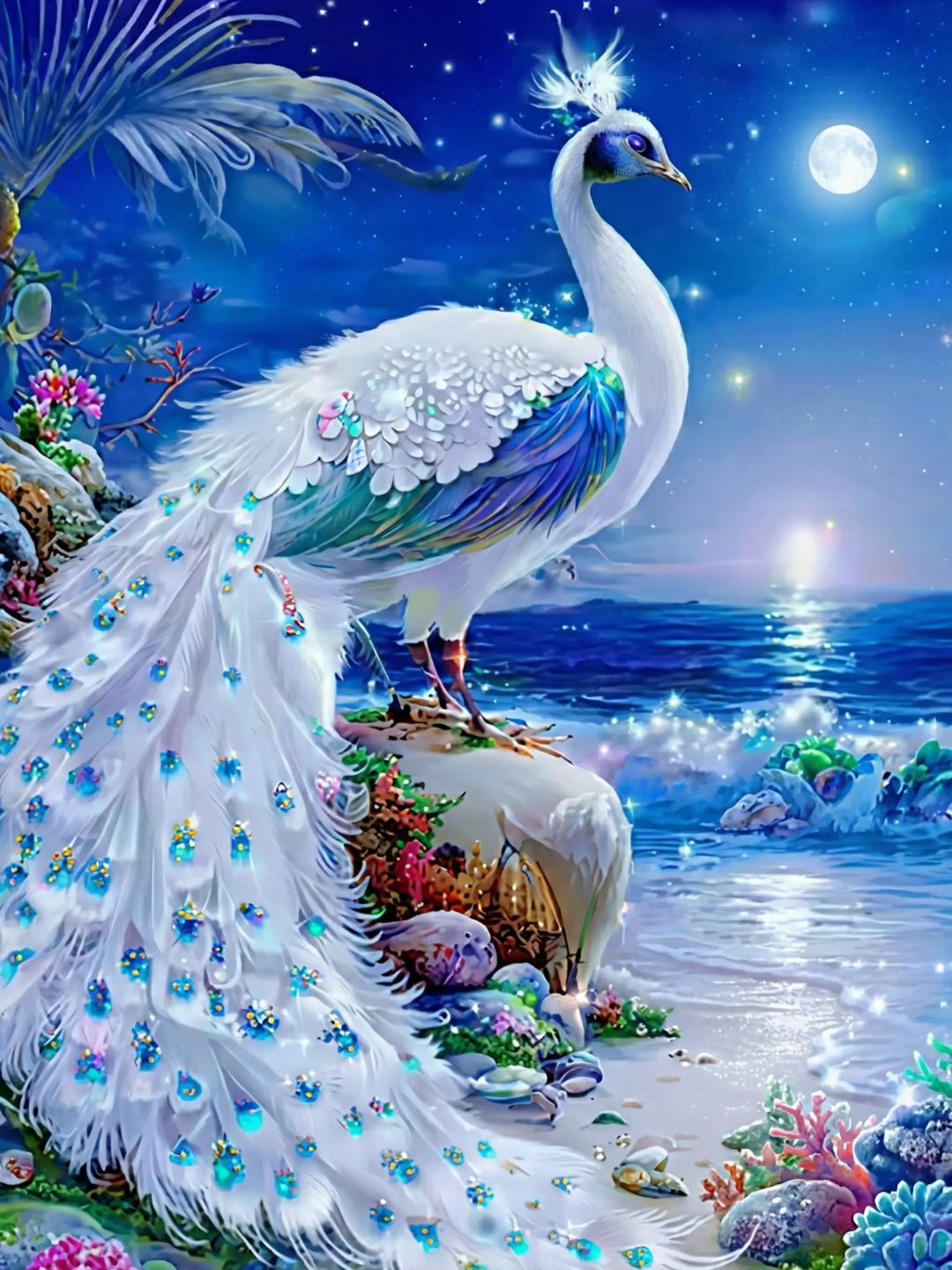 Blue Peacock - 30x40cm