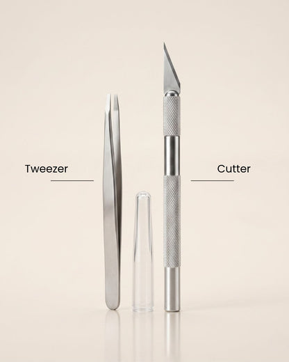 Cutter + Tweezer + Papers