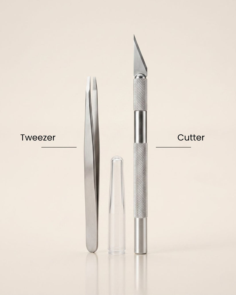 Cutter + Tweezer + Papers