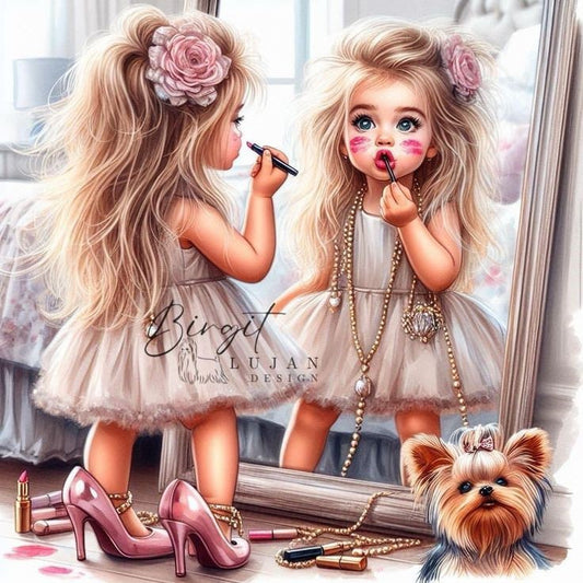 Fashion girl makeup - 30x30cm