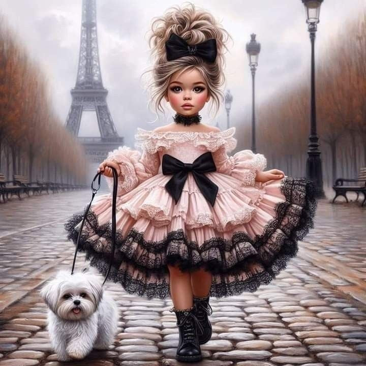 Fashion girl paris - 30x30cm