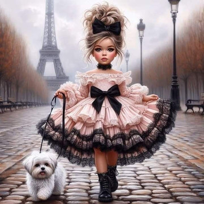 Fashion girl paris - 30x30cm