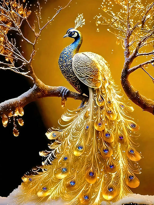 Golden Peacock - 30x40cm