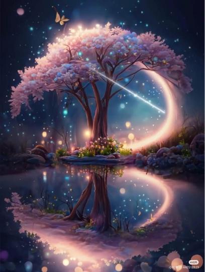 Pink tree - 30x40cm