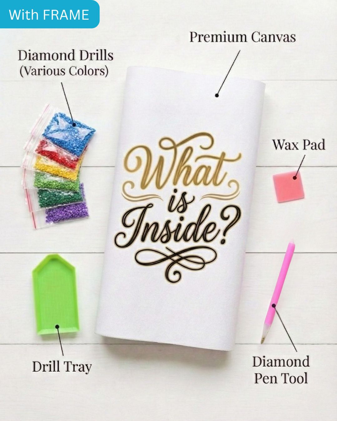 Cute Elephant With Frame - 18x18cm