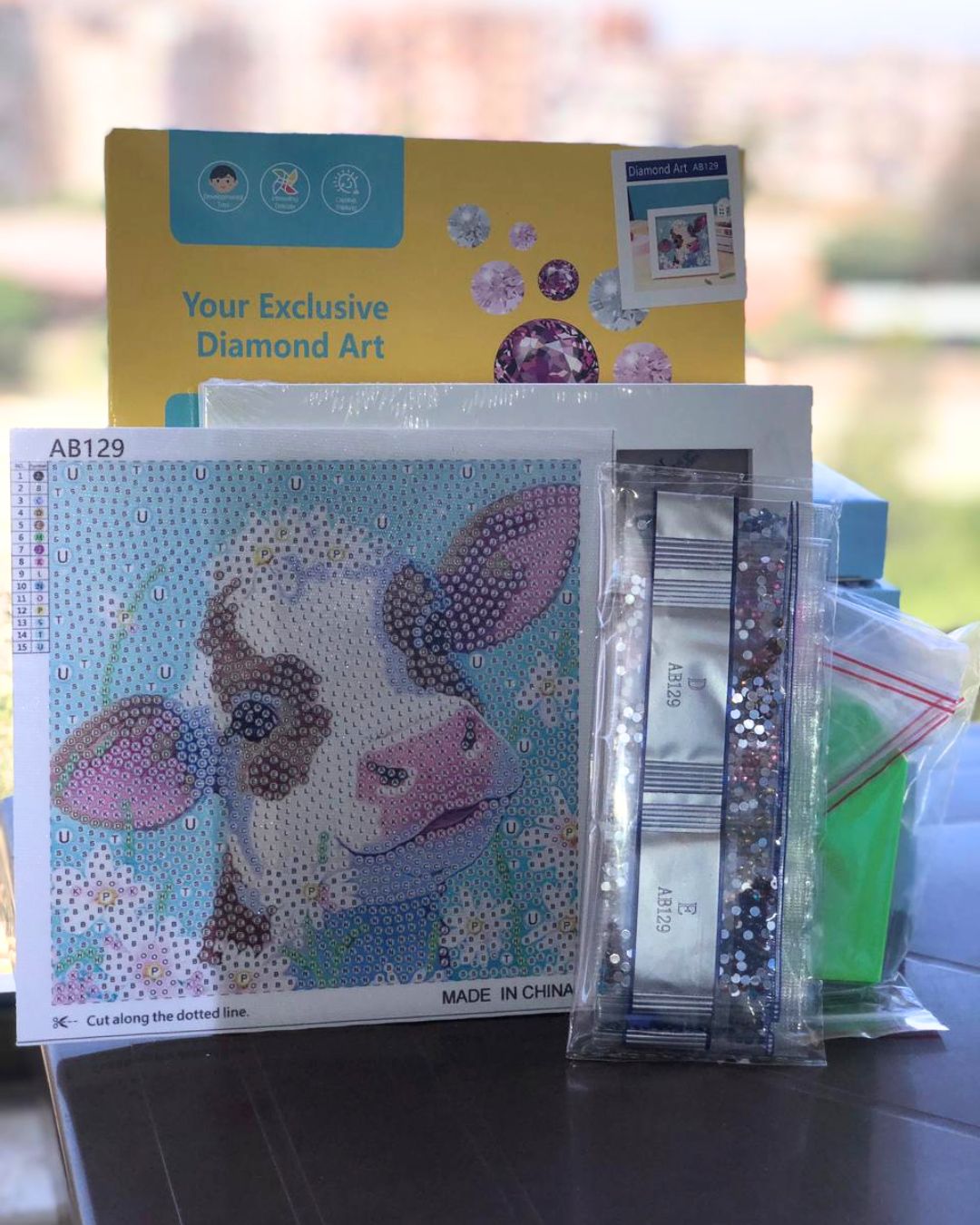 Cute Cow With Frame - 18x18cm